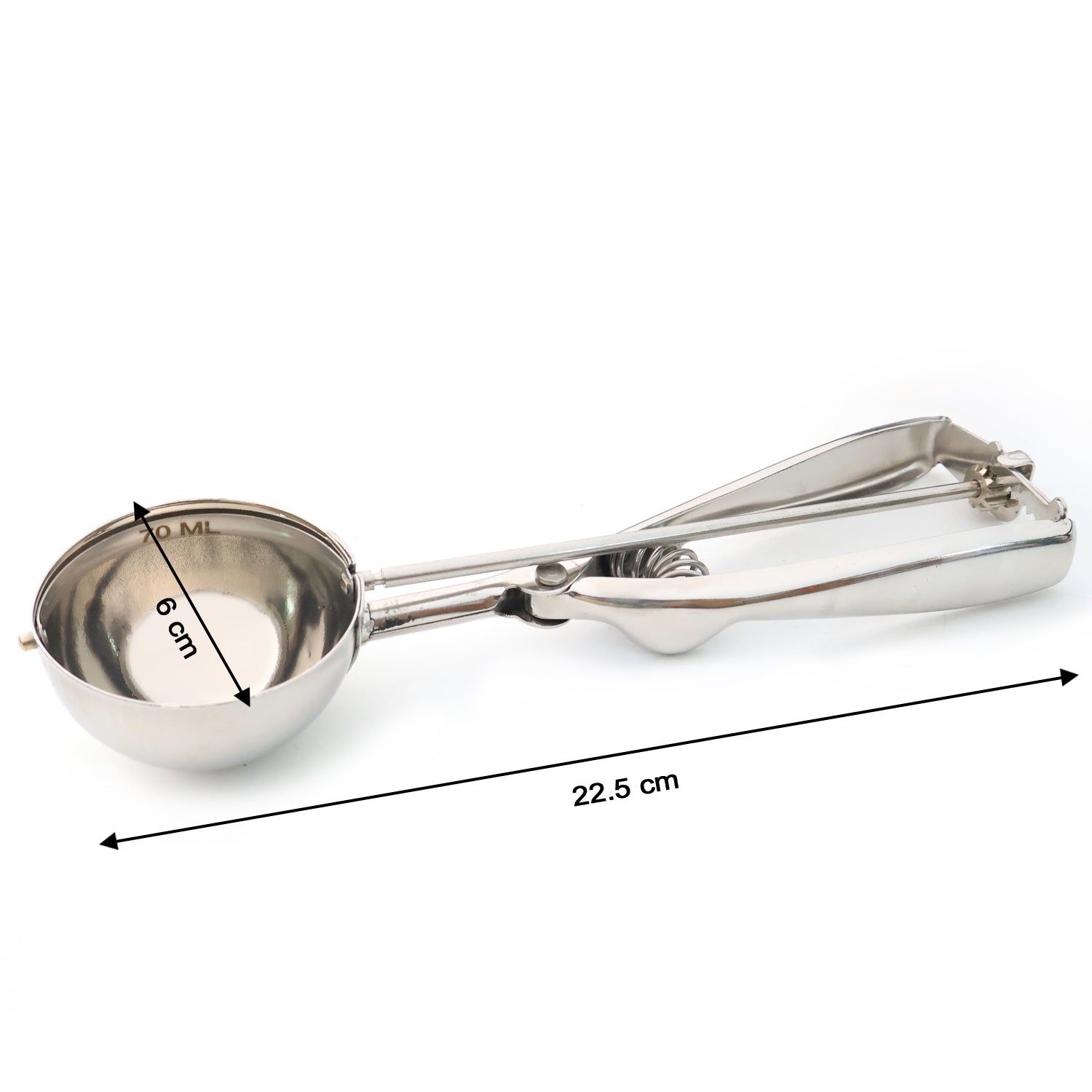 Premium Stainless Steel Ice Cream Scoop with Trigger Release –Approx 70 ML Capacity Premium Stainless Steel Ice Cream Scoop with Trigger Release –Approx 70 ML Capacity